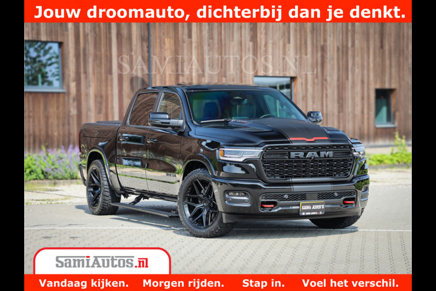 Dodge Ram 1500 Limited Night High Output 540HP 706Nm | Massage + Full Option | De Meest Luxe en Volle Pick-Up in zijn Klasse | Comfortabele Dubbele Cabine met Royale 5 Zitplaatsen | BPM vrij | Nu Leverbaar uit Voorraad | Voorraad Nr 2331 - 5133