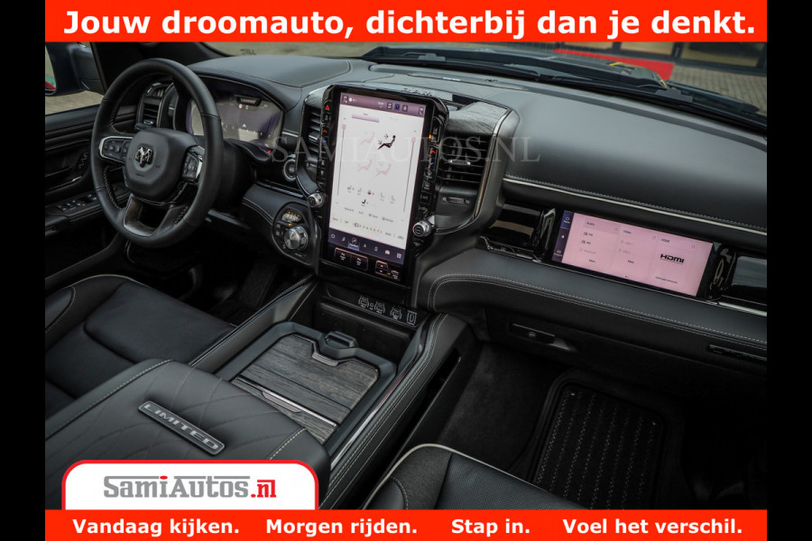 Dodge Ram 1500 Limited Night High Output 540HP 706Nm | Massage + Full Option | De Meest Luxe en Volle Pick-Up in zijn Klasse | Comfortabele Dubbele Cabine met Royale 5 Zitplaatsen | BPM vrij | Nu Leverbaar uit Voorraad | Voorraad Nr 2331 - 5133
