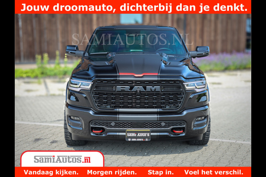 Dodge Ram 1500 Limited Night High Output 540HP 706Nm | Massage + Full Option | De Meest Luxe en Volle Pick-Up in zijn Klasse | Comfortabele Dubbele Cabine met Royale 5 Zitplaatsen | BPM vrij | Nu Leverbaar uit Voorraad | Voorraad Nr 2331 - 5133