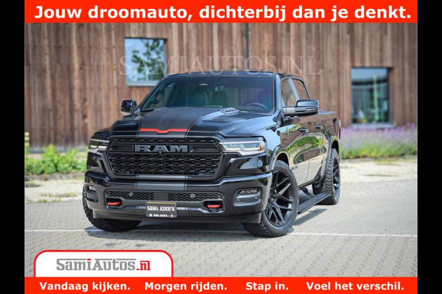 Dodge Ram 1500 Limited Night High Output 540HP 706Nm | Massage + Full Option | De Meest Luxe en Volle Pick-Up in zijn Klasse | Comfortabele Dubbele Cabine met Royale 5 Zitplaatsen | BPM vrij | Nu Leverbaar uit Voorraad | Voorraad Nr 2331 - 5133