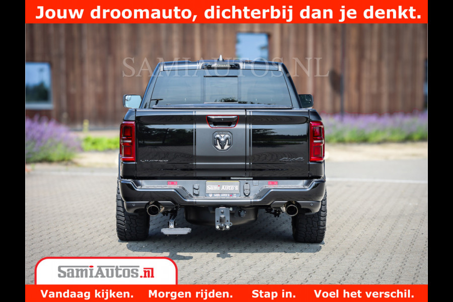Dodge Ram 1500 Limited Night High Output 540HP 706Nm | Massage + Full Option | De Meest Luxe en Volle Pick-Up in zijn Klasse | Comfortabele Dubbele Cabine met Royale 5 Zitplaatsen | BPM vrij | Nu Leverbaar uit Voorraad | Voorraad Nr 2331 - 5133