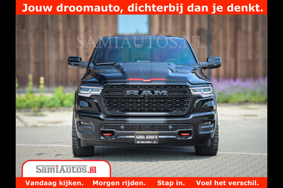 Dodge Ram 1500 Limited Night High Output 540HP 706Nm | Massage + Full Option | De Meest Luxe en Volle Pick-Up in zijn Klasse | Comfortabele Dubbele Cabine met Royale 5 Zitplaatsen | BPM vrij | Nu Leverbaar uit Voorraad | Voorraad Nr 2331 - 5133