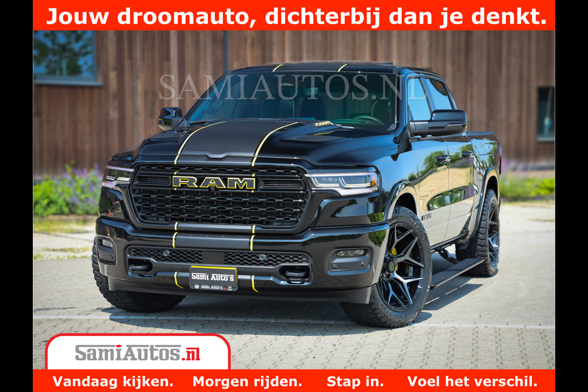 Dodge Ram 1500 Limited Night High Output 540HP 706Nm | Massage + Full Option | De Meest Luxe en Volle Pick-Up in zijn Klasse | Comfortabele Dubbele Cabine met Royale 5 Zitplaatsen | BPM vrij | Nu Leverbaar uit Voorraad | Voorraad Nr 2327 - 5407 Dodge Ram 1500 Limited Night High Output 540HP 706Nm | Massage + Full Option | De Meest Luxe en Volle Pick-Up in zijn Klasse | Comfortabele Dubbele Cabine met Royale 5 Zitplaatsen | BPM vrij | Nu Leverbaar uit Voorraad | Voorraad Nr 2327 - 5407