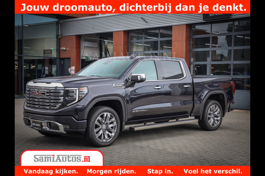 GMC Sierra DENALI | All-In Prijs | 6,2 V8 Full Option | De Meest Luxe Pick-Up in zijn Klasse | Comfortabele Dubbele Cabine met Royale 5 Zitplaatsen | BPM vrij | Nu Leverbaar uit Voorraad | Voorraad Nr 420229