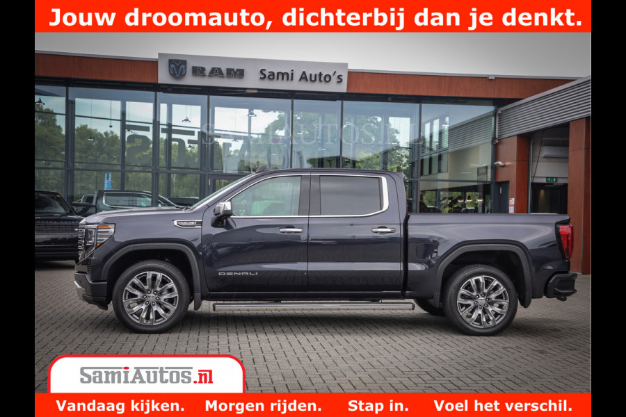 GMC Sierra DENALI | All-In Prijs | 6,2 V8 Full Option | De Meest Luxe Pick-Up in zijn Klasse | Comfortabele Dubbele Cabine met Royale 5 Zitplaatsen | BPM vrij | Nu Leverbaar uit Voorraad | Voorraad Nr 420229