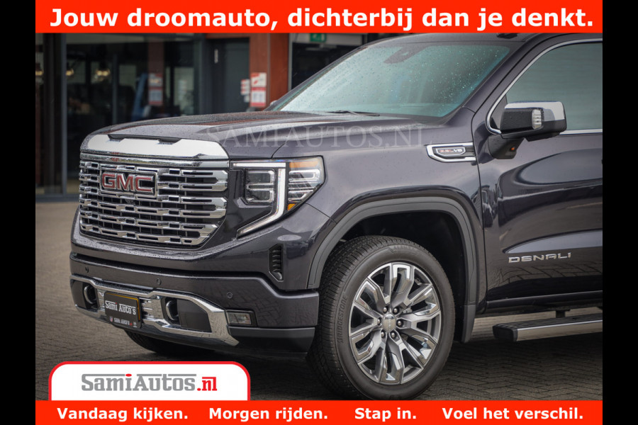 GMC Sierra DENALI | All-In Prijs | 6,2 V8 Full Option | De Meest Luxe Pick-Up in zijn Klasse | Comfortabele Dubbele Cabine met Royale 5 Zitplaatsen | BPM vrij | Nu Leverbaar uit Voorraad | Voorraad Nr 420229