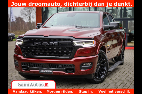 Dodge Ram 1500 Limited Night H.O 540HP 706Nm | Massage + Full Option | De Meest Luxe en Volle Pick-Up in zijn Klasse | Comfortabele Dubbele Cabine met Royale 5 Zitplaatsen | BPM vrij | Nu Leverbaar uit Voorraad | Voorraad Nr 2302 - 7425