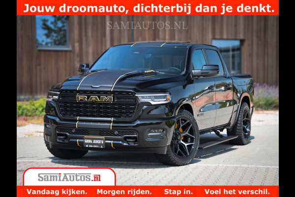 Dodge Ram 1500 Limited Night High Output 540HP 706Nm | Massage + Full Option | De Meest Luxe en Volle Pick-Up in zijn Klasse | Comfortabele Dubbele Cabine met Royale 5 Zitplaatsen | BPM vrij | Nu Leverbaar uit Voorraad | Voorraad Nr 2324 - 5142