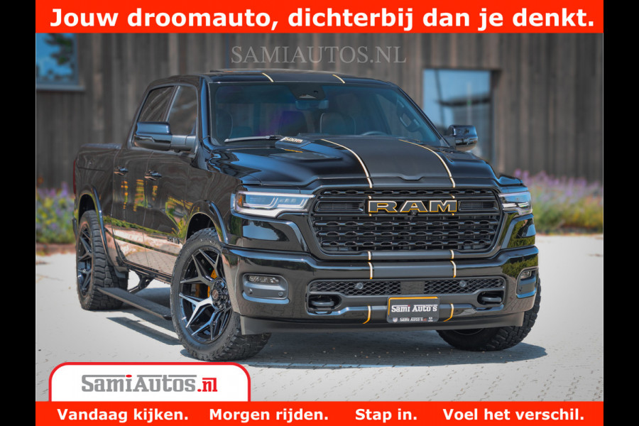 Dodge Ram 1500 Limited Night High Output 540HP 706Nm | Massage + Full Option | De Meest Luxe en Volle Pick-Up in zijn Klasse | Comfortabele Dubbele Cabine met Royale 5 Zitplaatsen | BPM vrij | Nu Leverbaar uit Voorraad | Voorraad Nr 2324 - 5142