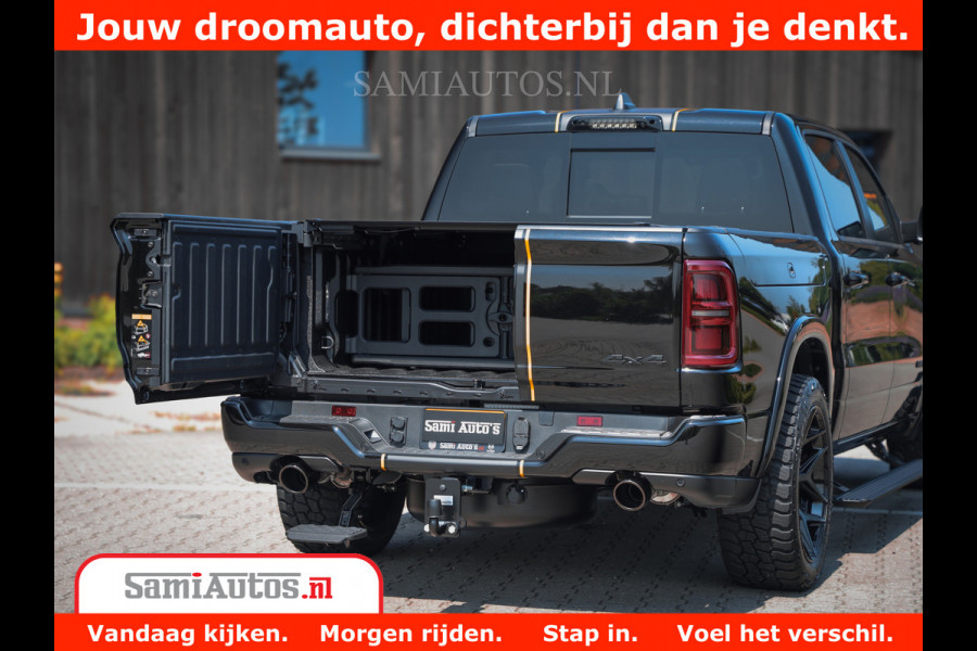 Dodge Ram 1500 Limited Night High Output 540HP 706Nm | Massage + Full Option | De Meest Luxe en Volle Pick-Up in zijn Klasse | Comfortabele Dubbele Cabine met Royale 5 Zitplaatsen | BPM vrij | Nu Leverbaar uit Voorraad | Voorraad Nr 2324 - 5142