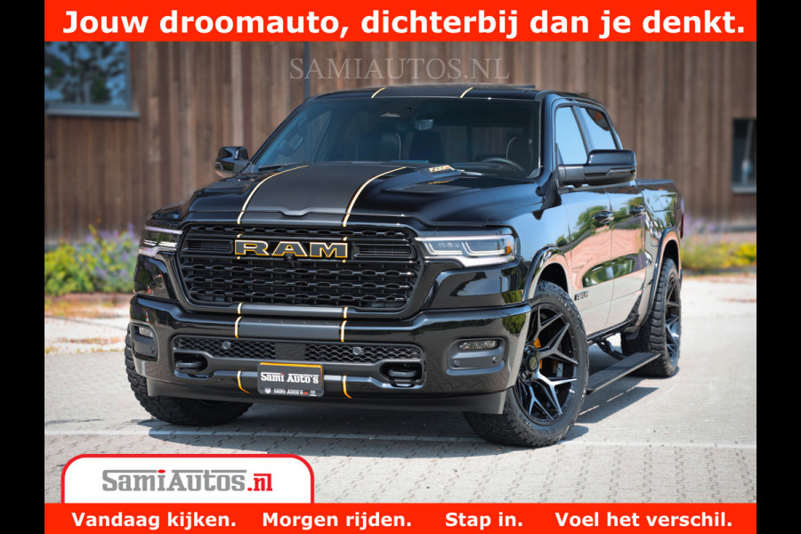 Dodge Ram 1500 Limited Night High Output 540HP 706Nm | Massage + Full Option | De Meest Luxe en Volle Pick-Up in zijn Klasse | Comfortabele Dubbele Cabine met Royale 5 Zitplaatsen | BPM vrij | Nu Leverbaar uit Voorraad | Voorraad Nr 2324 - 5142