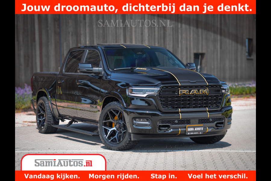 Dodge Ram 1500 Limited Night High Output 540HP 706Nm | Massage + Full Option | De Meest Luxe en Volle Pick-Up in zijn Klasse | Comfortabele Dubbele Cabine met Royale 5 Zitplaatsen | BPM vrij | Nu Leverbaar uit Voorraad | Voorraad Nr 2324 - 5142