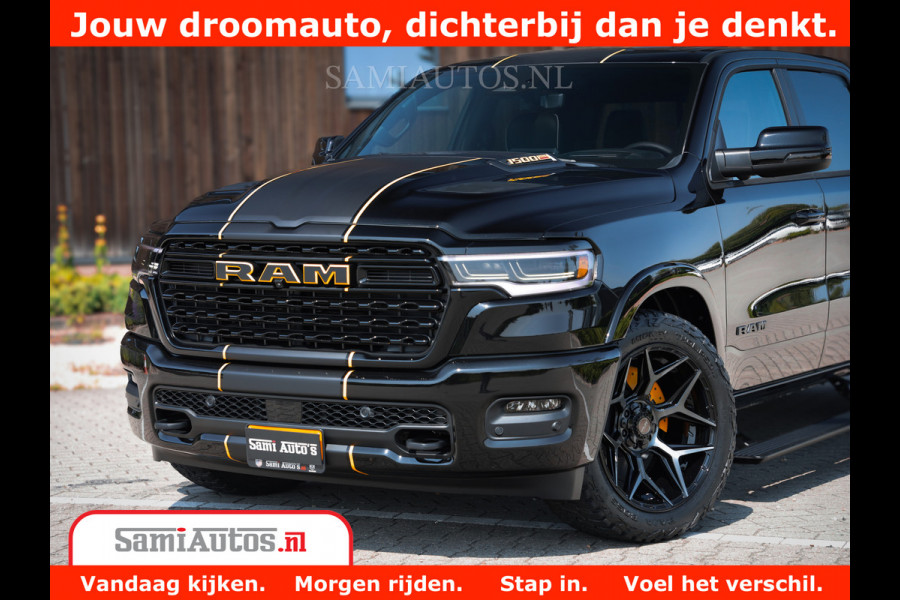 Dodge Ram 1500 Limited Night High Output 540HP 706Nm | Massage + Full Option | De Meest Luxe en Volle Pick-Up in zijn Klasse | Comfortabele Dubbele Cabine met Royale 5 Zitplaatsen | BPM vrij | Nu Leverbaar uit Voorraad | Voorraad Nr 2324 - 5142