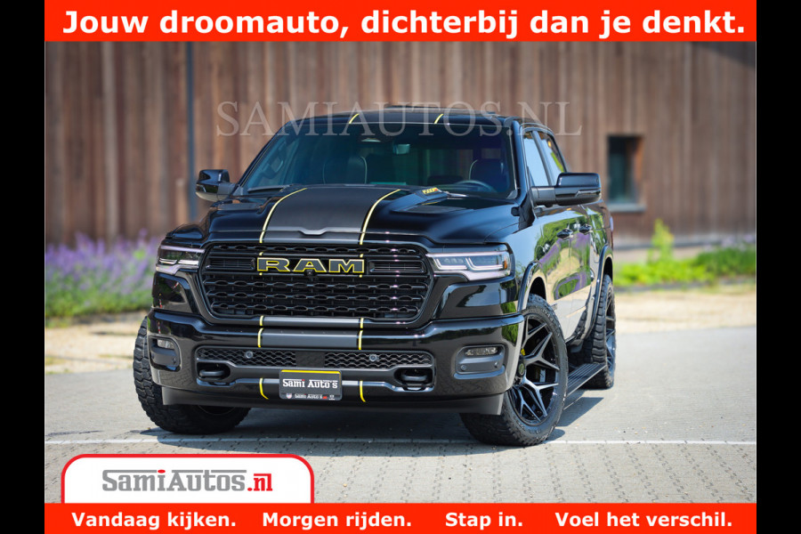 Dodge Ram 1500 Limited Night H.O 540HP 706Nm | Massage + Full Option | De Meest Luxe en Volle Pick-Up in zijn Klasse | Comfortabele Dubbele Cabine met Royale 5 Zitplaatsen | BPM vrij | Nu Leverbaar uit Voorraad | Voorraad Nr 2338 - 5404