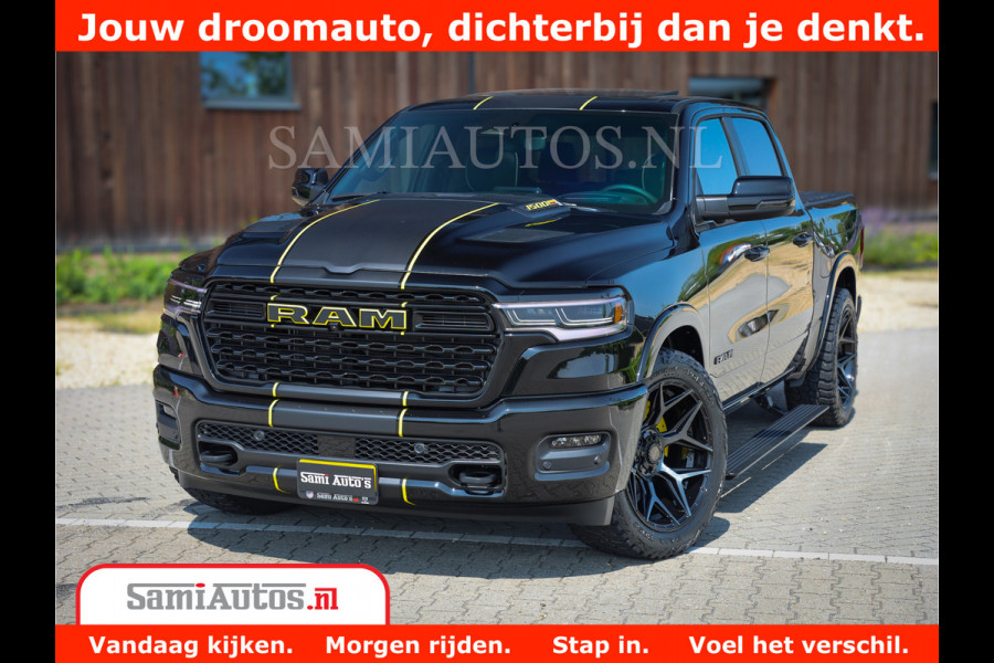 Dodge Ram 1500 Limited Night H.O 540HP 706Nm | Massage + Full Option | De Meest Luxe en Volle Pick-Up in zijn Klasse | Comfortabele Dubbele Cabine met Royale 5 Zitplaatsen | BPM vrij | Nu Leverbaar uit Voorraad | Voorraad Nr 2338 - 5404