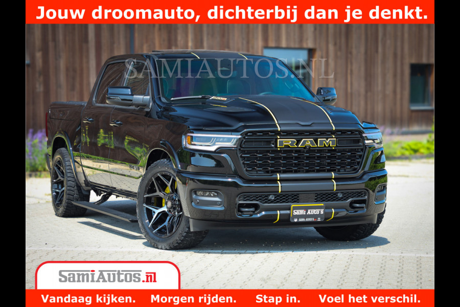 Dodge Ram 1500 Limited Night H.O 540HP 706Nm | Massage + Full Option | De Meest Luxe en Volle Pick-Up in zijn Klasse | Comfortabele Dubbele Cabine met Royale 5 Zitplaatsen | BPM vrij | Nu Leverbaar uit Voorraad | Voorraad Nr 2338 - 5404