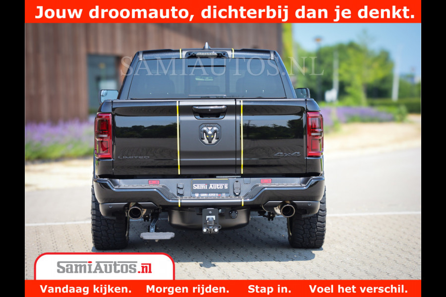Dodge Ram 1500 Limited Night H.O 540HP 706Nm | Massage + Full Option | De Meest Luxe en Volle Pick-Up in zijn Klasse | Comfortabele Dubbele Cabine met Royale 5 Zitplaatsen | BPM vrij | Nu Leverbaar uit Voorraad | Voorraad Nr 2338 - 5404