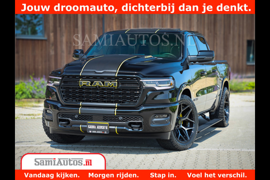 Dodge Ram 1500 Limited Night H.O 540HP 706Nm | Massage + Full Option | De Meest Luxe en Volle Pick-Up in zijn Klasse | Comfortabele Dubbele Cabine met Royale 5 Zitplaatsen | BPM vrij | Nu Leverbaar uit Voorraad | Voorraad Nr 2338 - 5404