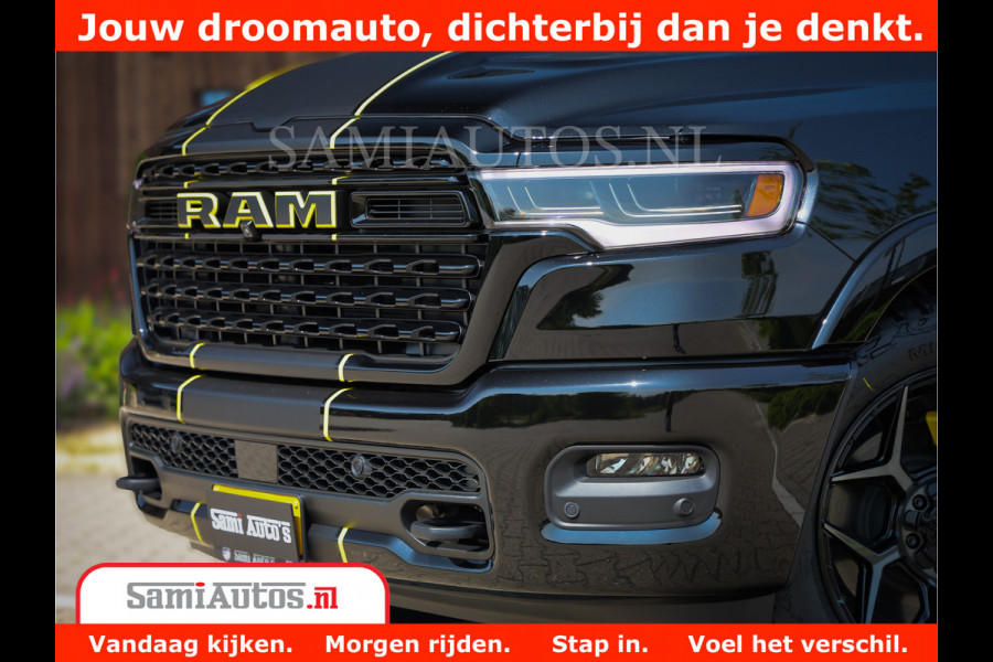 Dodge Ram 1500 Limited Night H.O 540HP 706Nm | Massage + Full Option | De Meest Luxe en Volle Pick-Up in zijn Klasse | Comfortabele Dubbele Cabine met Royale 5 Zitplaatsen | BPM vrij | Nu Leverbaar uit Voorraad | Voorraad Nr 2338 - 5404