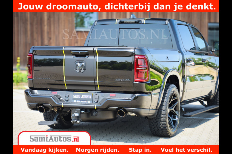 Dodge Ram 1500 Limited Night H.O 540HP 706Nm | Massage + Full Option | De Meest Luxe en Volle Pick-Up in zijn Klasse | Comfortabele Dubbele Cabine met Royale 5 Zitplaatsen | BPM vrij | Nu Leverbaar uit Voorraad | Voorraad Nr 2338 - 5404