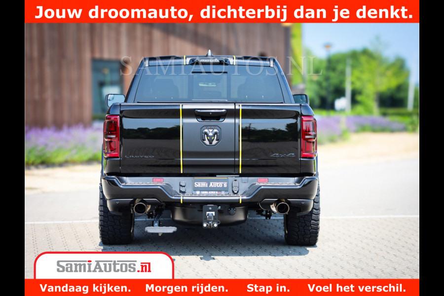 Dodge Ram 1500 Limited Night H.O 540HP 706Nm | Massage + Full Option | De Meest Luxe en Volle Pick-Up in zijn Klasse | Comfortabele Dubbele Cabine met Royale 5 Zitplaatsen | BPM vrij | Nu Leverbaar uit Voorraad | Voorraad Nr 2338 - 5404