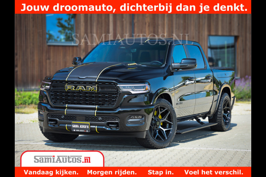 Dodge Ram 1500 Limited Night H.O 540HP 706Nm | Massage + Full Option | De Meest Luxe en Volle Pick-Up in zijn Klasse | Comfortabele Dubbele Cabine met Royale 5 Zitplaatsen | BPM vrij | Nu Leverbaar uit Voorraad | Voorraad Nr 2338 - 5404
