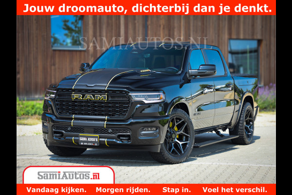 Dodge Ram 1500 Limited Night H.O 540HP 706Nm | Massage + Full Option | De Meest Luxe en Volle Pick-Up in zijn Klasse | Comfortabele Dubbele Cabine met Royale 5 Zitplaatsen | BPM vrij | Nu Leverbaar uit Voorraad | Voorraad Nr 2338 - 5404