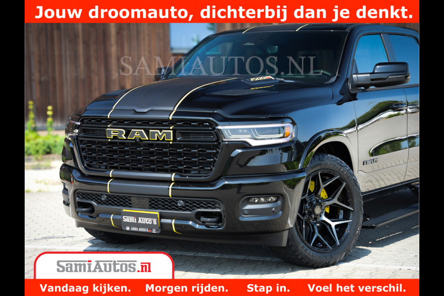 Dodge Ram 1500 Limited Night H.O 540HP 706Nm | Massage + Full Option | De Meest Luxe en Volle Pick-Up in zijn Klasse | Comfortabele Dubbele Cabine met Royale 5 Zitplaatsen | BPM vrij | Nu Leverbaar uit Voorraad | Voorraad Nr 2338 - 5404