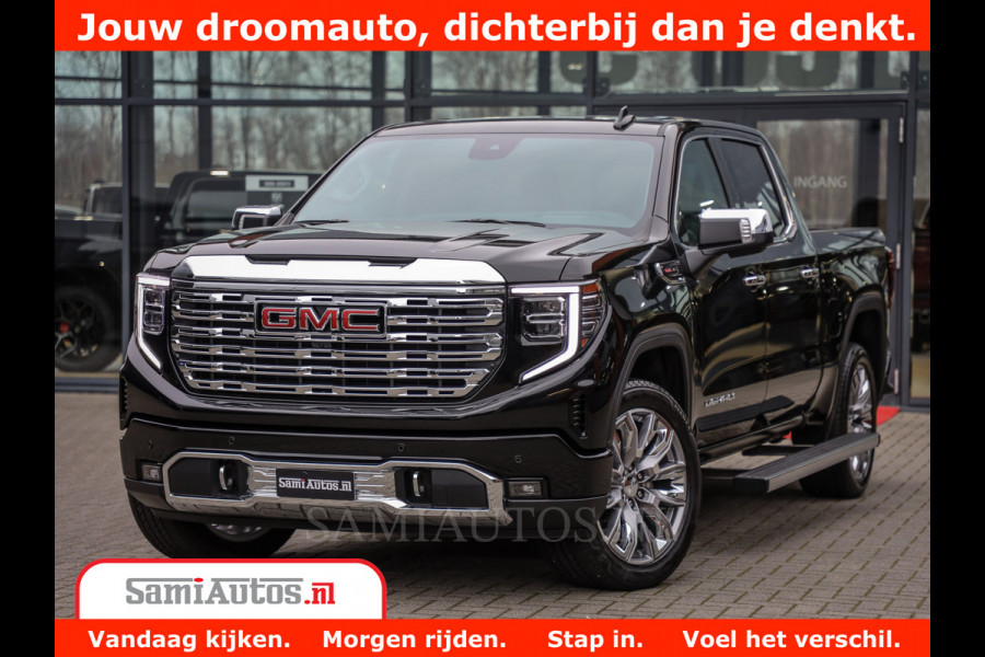 GMC Sierra DENALI | All-In Prijs | 6,2 V8 Full Option | De Meest Luxe Pick-Up in zijn Klasse | Comfortabele Dubbele Cabine met Royale 5 Zitplaatsen | BPM vrij | Nu Leverbaar uit Voorraad | Voorraad Nr 433587
