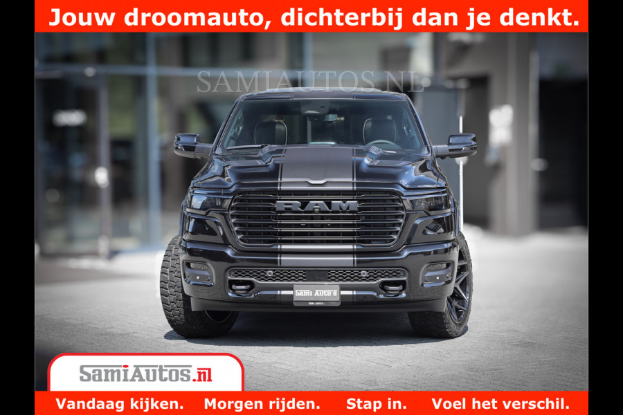 Dodge Ram 1500 Laramie Night | Face Lift | 420Pk 636 Nn | Extra Groot Scherm + Passagiers Scherm | Comfortabele Dubbele Cabine met Royale 5 Zitplaatsen | BPM vrij | Nu Leverbaar uit Voorraad | Voorraad Nr  2220 - 5039