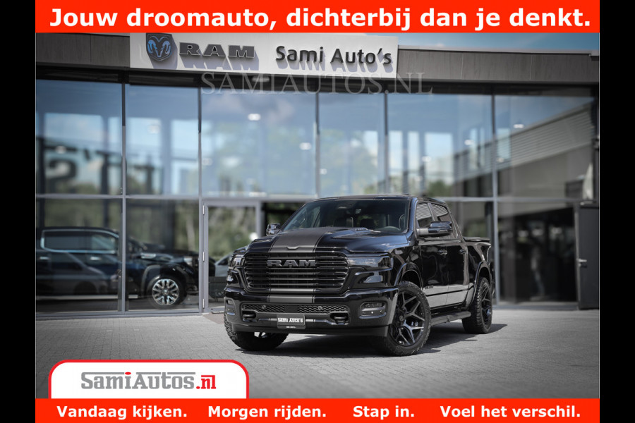 Dodge Ram 1500 Laramie Night | Face Lift | 420Pk 636 Nn | Extra Groot Scherm + Passagiers Scherm | Comfortabele Dubbele Cabine met Royale 5 Zitplaatsen | BPM vrij | Nu Leverbaar uit Voorraad | Voorraad Nr  2220 - 5039