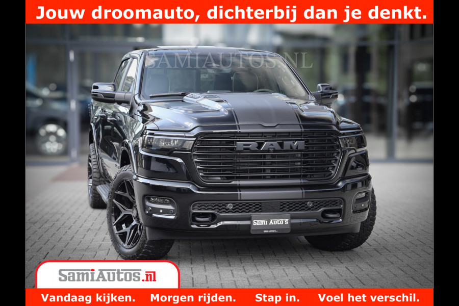Dodge Ram 1500 Laramie Night | Face Lift | 420Pk 636 Nn | Extra Groot Scherm + Passagiers Scherm | Comfortabele Dubbele Cabine met Royale 5 Zitplaatsen | BPM vrij | Nu Leverbaar uit Voorraad | Voorraad Nr  2220 - 5039