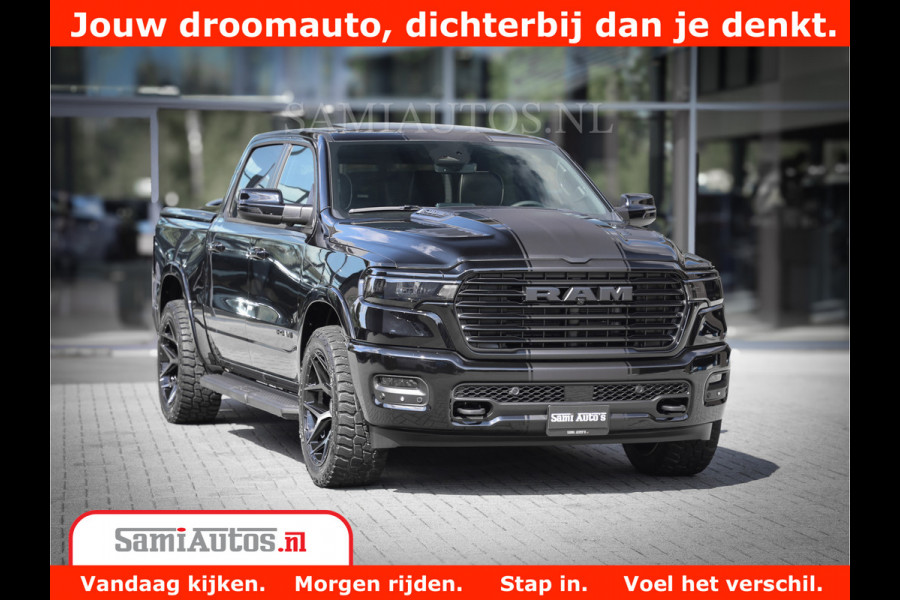 Dodge Ram 1500 Laramie Night | Face Lift | 420Pk 636 Nn | Extra Groot Scherm + Passagiers Scherm | Comfortabele Dubbele Cabine met Royale 5 Zitplaatsen | BPM vrij | Nu Leverbaar uit Voorraad | Voorraad Nr  2220 - 5039