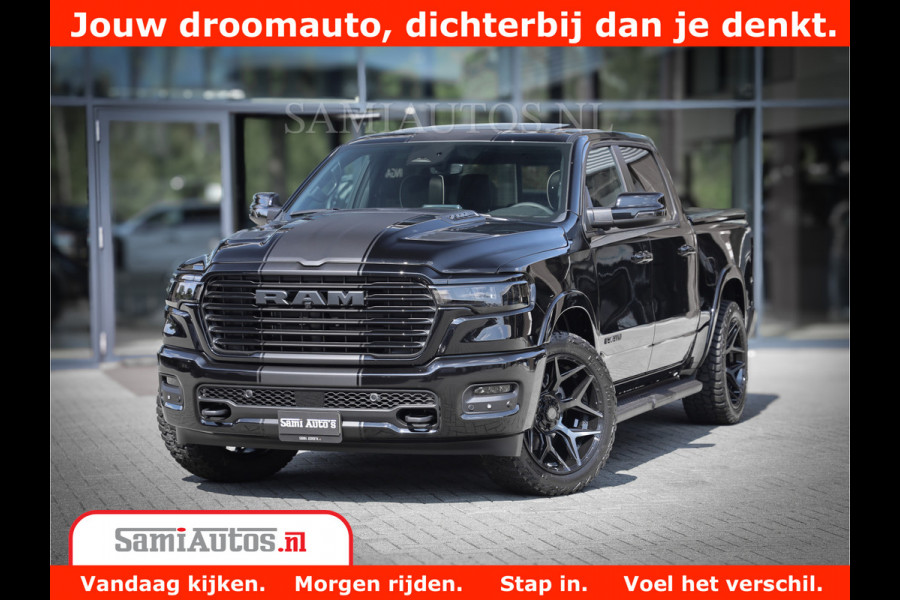 Dodge Ram 1500 Laramie Night | Face Lift | 420Pk 636 Nn | Extra Groot Scherm + Passagiers Scherm | Comfortabele Dubbele Cabine met Royale 5 Zitplaatsen | BPM vrij | Nu Leverbaar uit Voorraad | Voorraad Nr  2220 - 5039