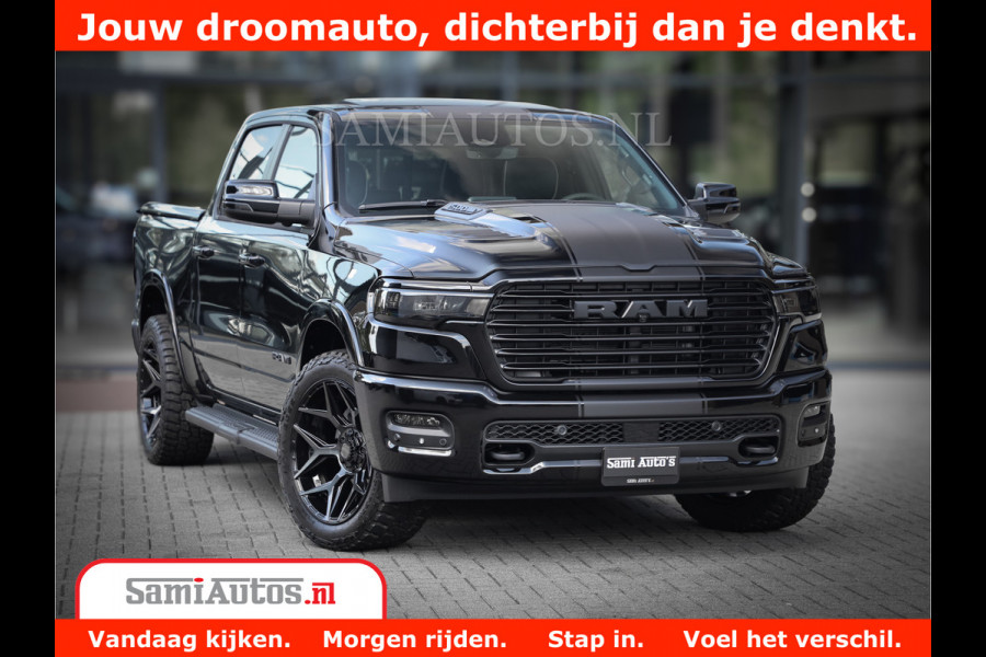 Dodge Ram 1500 Laramie Night | Face Lift | 420Pk 636 Nn | Extra Groot Scherm + Passagiers Scherm | Comfortabele Dubbele Cabine met Royale 5 Zitplaatsen | BPM vrij | Nu Leverbaar uit Voorraad | Voorraad Nr  2220 - 5039