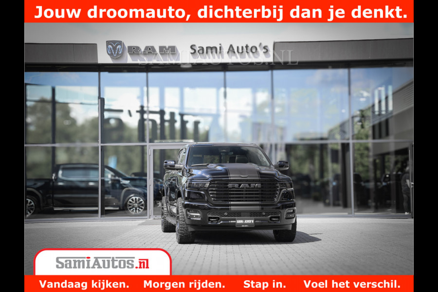 Dodge Ram 1500 Laramie Night | Face Lift | 420Pk 636 Nn | Extra Groot Scherm + Passagiers Scherm | Comfortabele Dubbele Cabine met Royale 5 Zitplaatsen | BPM vrij | Nu Leverbaar uit Voorraad | Voorraad Nr  2220 - 5039