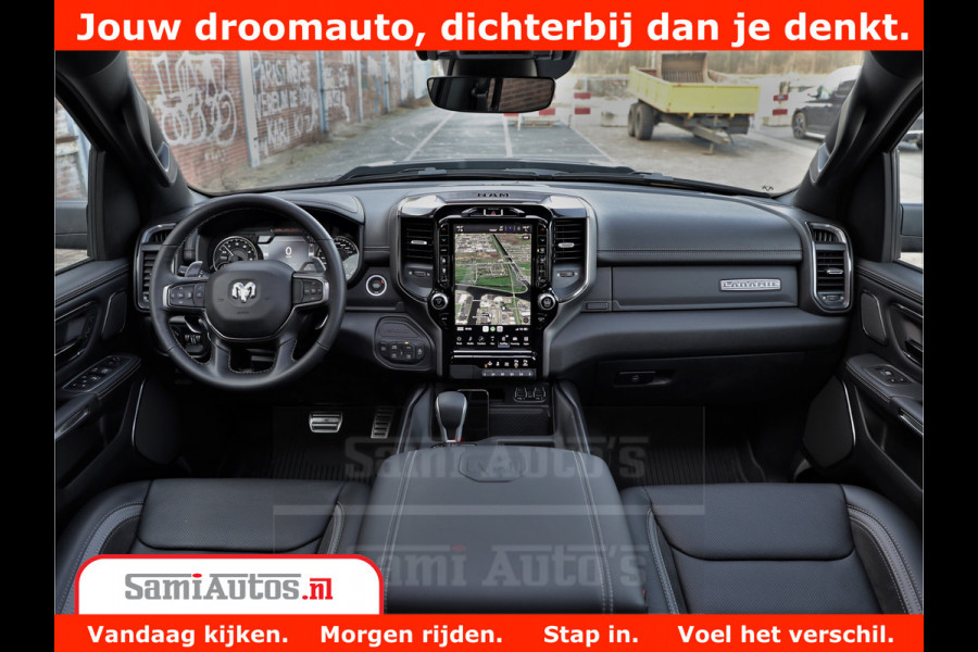 Dodge Ram 1500 GT EDITION | 5.7 V8 HEMI | VIRTUAL COCKPIT | HEAD-UP | ADAPTIVE CRUISE | 360 CAMERA | TRX PACK | Comfortabele Dubbele Cabine met Royale 5 Zitplaatsen | BPM vrij BPM vrij | Nu Leverbaar uit Voorraad | Voorraad Nr 2436