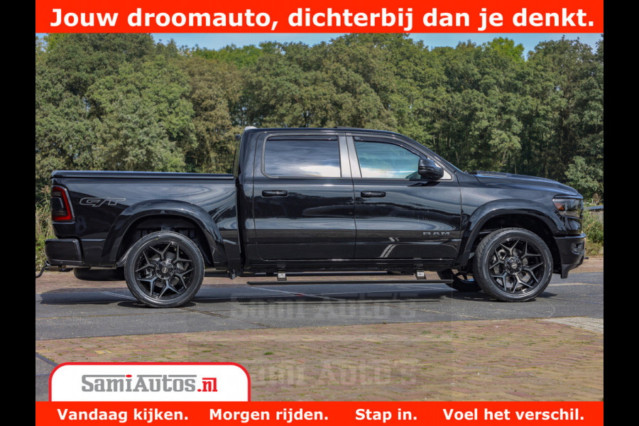 Dodge Ram 1500 GT EDITION | 5.7 V8 HEMI | VIRTUAL COCKPIT | HEAD-UP | ADAPTIVE CRUISE | 360 CAMERA | TRX PACK | Comfortabele Dubbele Cabine met Royale 5 Zitplaatsen | BPM vrij BPM vrij | Nu Leverbaar uit Voorraad | Voorraad Nr 2436