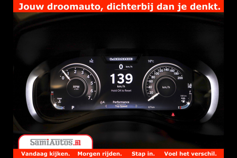 Dodge Ram 1500 GT EDITION | 5.7 V8 HEMI | VIRTUAL COCKPIT | HEAD-UP | ADAPTIVE CRUISE | 360 CAMERA | TRX PACK | Comfortabele Dubbele Cabine met Royale 5 Zitplaatsen | BPM vrij BPM vrij | Nu Leverbaar uit Voorraad | Voorraad Nr 2436