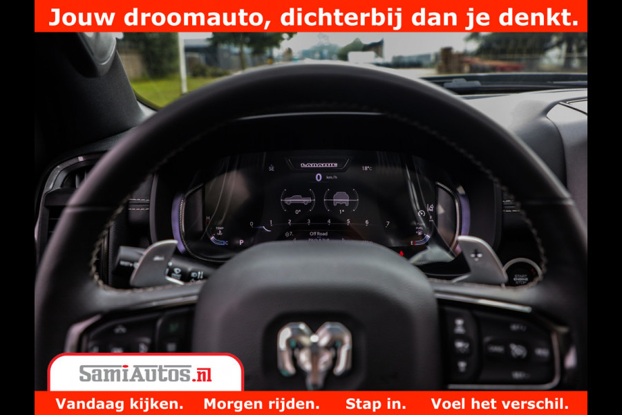 Dodge Ram 1500 GT EDITION | 5.7 V8 HEMI | VIRTUAL COCKPIT | HEAD-UP | ADAPTIVE CRUISE | 360 CAMERA | TRX PACK | Comfortabele Dubbele Cabine met Royale 5 Zitplaatsen | BPM vrij BPM vrij | Nu Leverbaar uit Voorraad | Voorraad Nr 2436