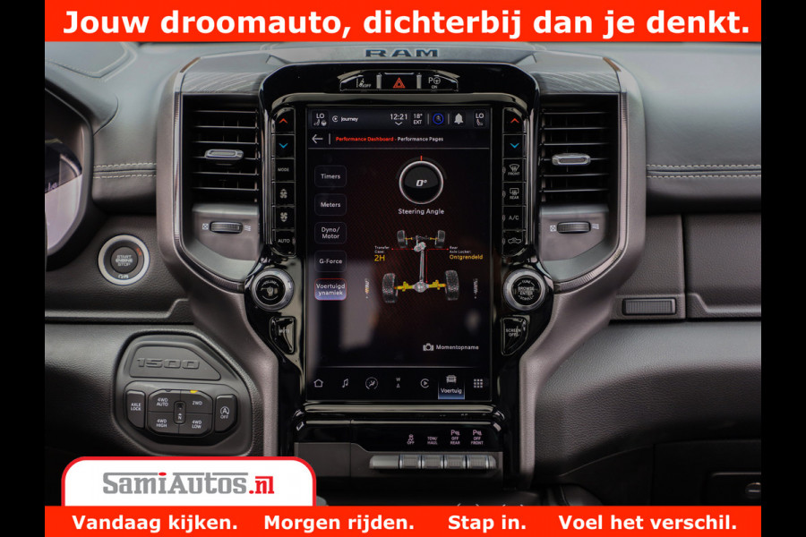 Dodge Ram 1500 GT EDITION | 5.7 V8 HEMI | VIRTUAL COCKPIT | HEAD-UP | ADAPTIVE CRUISE | 360 CAMERA | TRX PACK | Comfortabele Dubbele Cabine met Royale 5 Zitplaatsen | BPM vrij BPM vrij | Nu Leverbaar uit Voorraad | Voorraad Nr 2436
