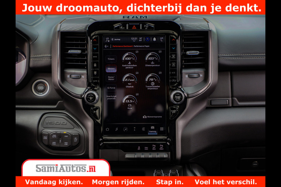 Dodge Ram 1500 GT EDITION | 5.7 V8 HEMI | VIRTUAL COCKPIT | HEAD-UP | ADAPTIVE CRUISE | 360 CAMERA | TRX PACK | Comfortabele Dubbele Cabine met Royale 5 Zitplaatsen | BPM vrij BPM vrij | Nu Leverbaar uit Voorraad | Voorraad Nr 2436