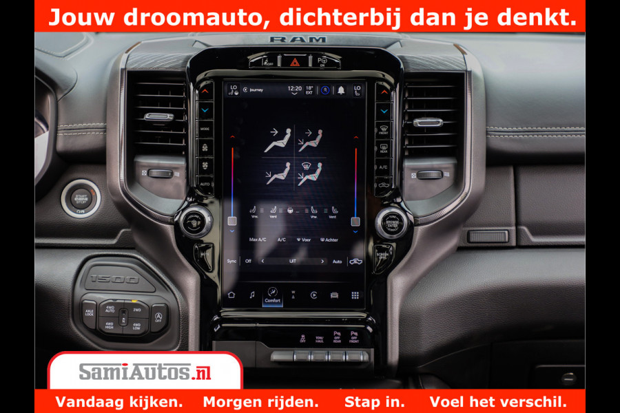 Dodge Ram 1500 GT EDITION | 5.7 V8 HEMI | VIRTUAL COCKPIT | HEAD-UP | ADAPTIVE CRUISE | 360 CAMERA | TRX PACK | Comfortabele Dubbele Cabine met Royale 5 Zitplaatsen | BPM vrij BPM vrij | Nu Leverbaar uit Voorraad | Voorraad Nr 2436