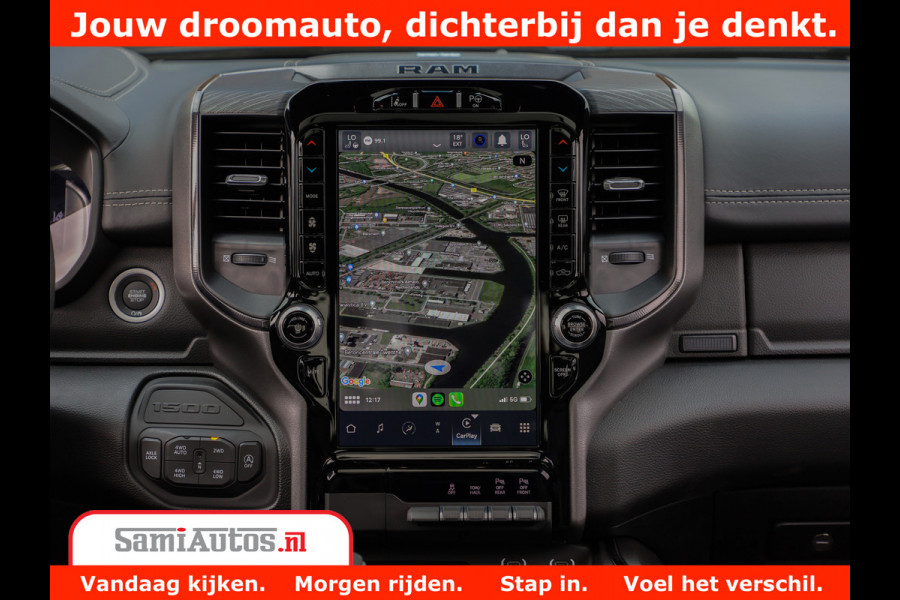 Dodge Ram 1500 GT EDITION | 5.7 V8 HEMI | VIRTUAL COCKPIT | HEAD-UP | ADAPTIVE CRUISE | 360 CAMERA | TRX PACK | Comfortabele Dubbele Cabine met Royale 5 Zitplaatsen | BPM vrij BPM vrij | Nu Leverbaar uit Voorraad | Voorraad Nr 2436