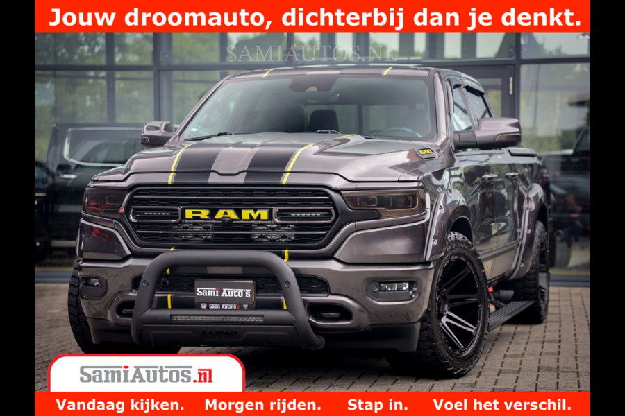 Dodge Ram 1500 LIMITED CUSTOM | FULL OPTION | LUCHT REMSYSTEEM | LUCHT VERING | 360 CAM | 200L LPG | PANORAMA | 4X4 V8 5.7 | 3500KG | MEMORY | WIDE BODYKIT | AMBILIGHT | MICKEY THOMPSON BANDEN |
