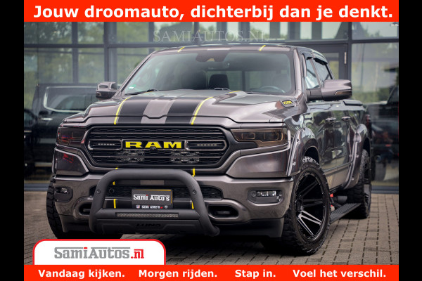 Dodge Ram 1500 LIMITED CUSTOM | FULL OPTION | LUCHT REMSYSTEEM | LUCHT VERING | 360 CAM | 200L LPG | PANORAMA | 4X4 V8 5.7 | 3500KG | MEMORY | WIDE BODYKIT | AMBILIGHT | MICKEY THOMPSON BANDEN |