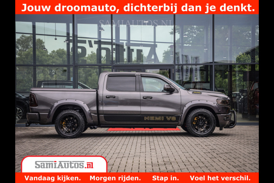 Dodge Ram 1500 LIMITED CUSTOM | FULL OPTION | LUCHT REMSYSTEEM | LUCHT VERING | 360 CAM | 200L LPG | PANORAMA | 4X4 V8 5.7 | 3500KG | MEMORY | WIDE BODYKIT | AMBILIGHT | MICKEY THOMPSON BANDEN |