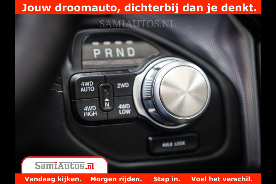 Dodge Ram 1500 LIMITED CUSTOM | FULL OPTION | LUCHT REMSYSTEEM | LUCHT VERING | 360 CAM | 200L LPG | PANORAMA | 4X4 V8 5.7 | 3500KG | MEMORY | WIDE BODYKIT | AMBILIGHT | MICKEY THOMPSON BANDEN |