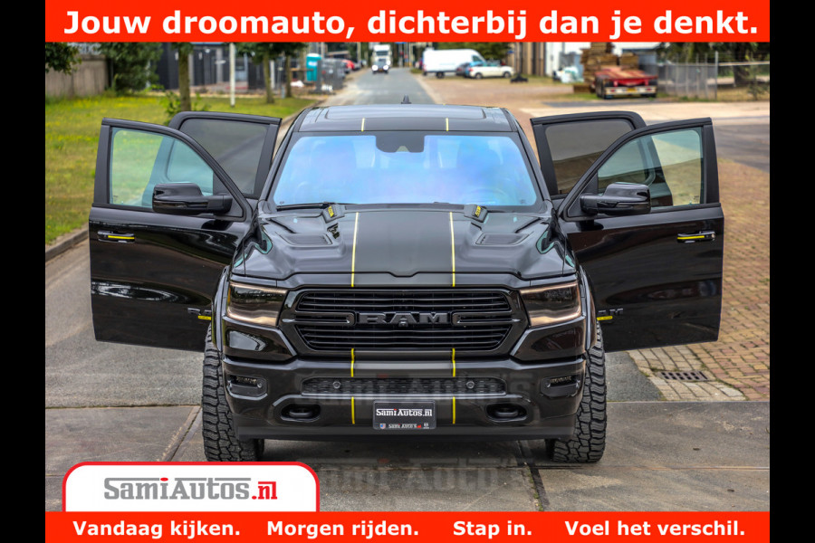 Dodge Ram 1500 GT EDITION | TRX PACK | VIRTUAL COCKPIT | HEAD-UP | ADAPTIVE CRUISE | 360 CAMERA | 5.7 HEMI V8 402PK | 4X4 | Comfortabele Dubbele Cabine met Royale 5 Zitplaatsen | BPM vrij | Nu Leverbaar uit Voorraad | Voorraad Nr 2437