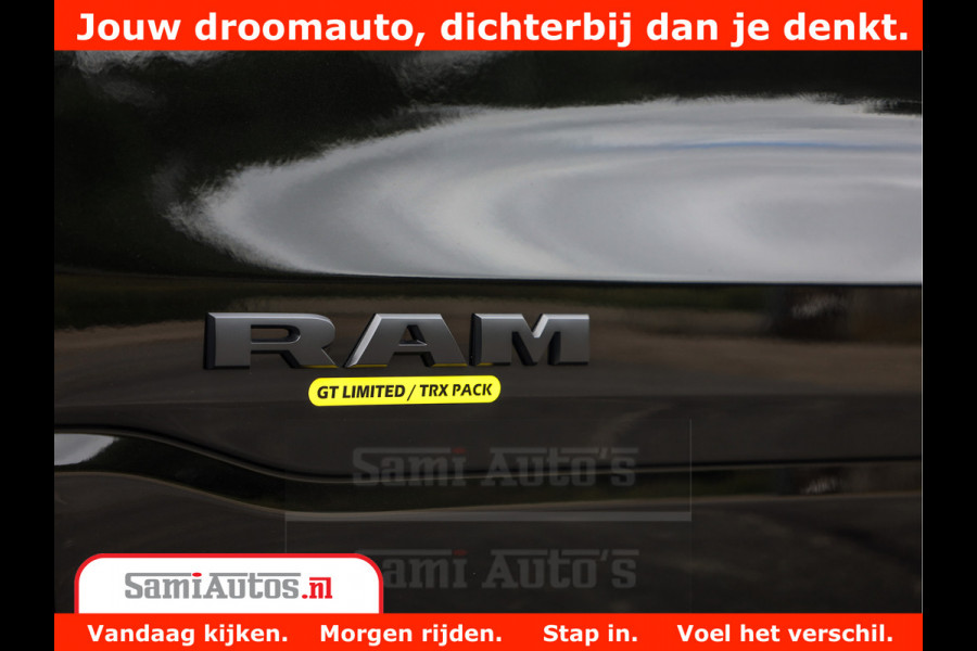 Dodge Ram 1500 GT EDITION | TRX PACK | VIRTUAL COCKPIT | HEAD-UP | ADAPTIVE CRUISE | 360 CAMERA | 5.7 HEMI V8 402PK | 4X4 | Comfortabele Dubbele Cabine met Royale 5 Zitplaatsen | BPM vrij | Nu Leverbaar uit Voorraad | Voorraad Nr 2437